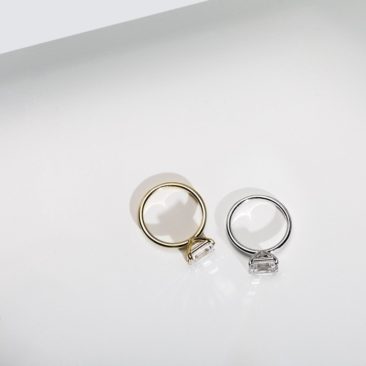 Emerald Engagement Ring East West